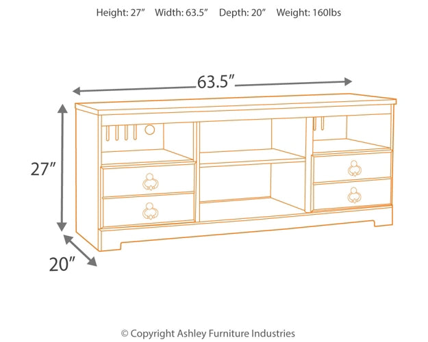 Mueble de TV LG Willowton con opción de chimenea