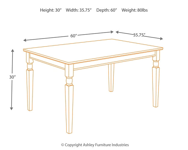 Mesa de comedor rectangular Owingsville