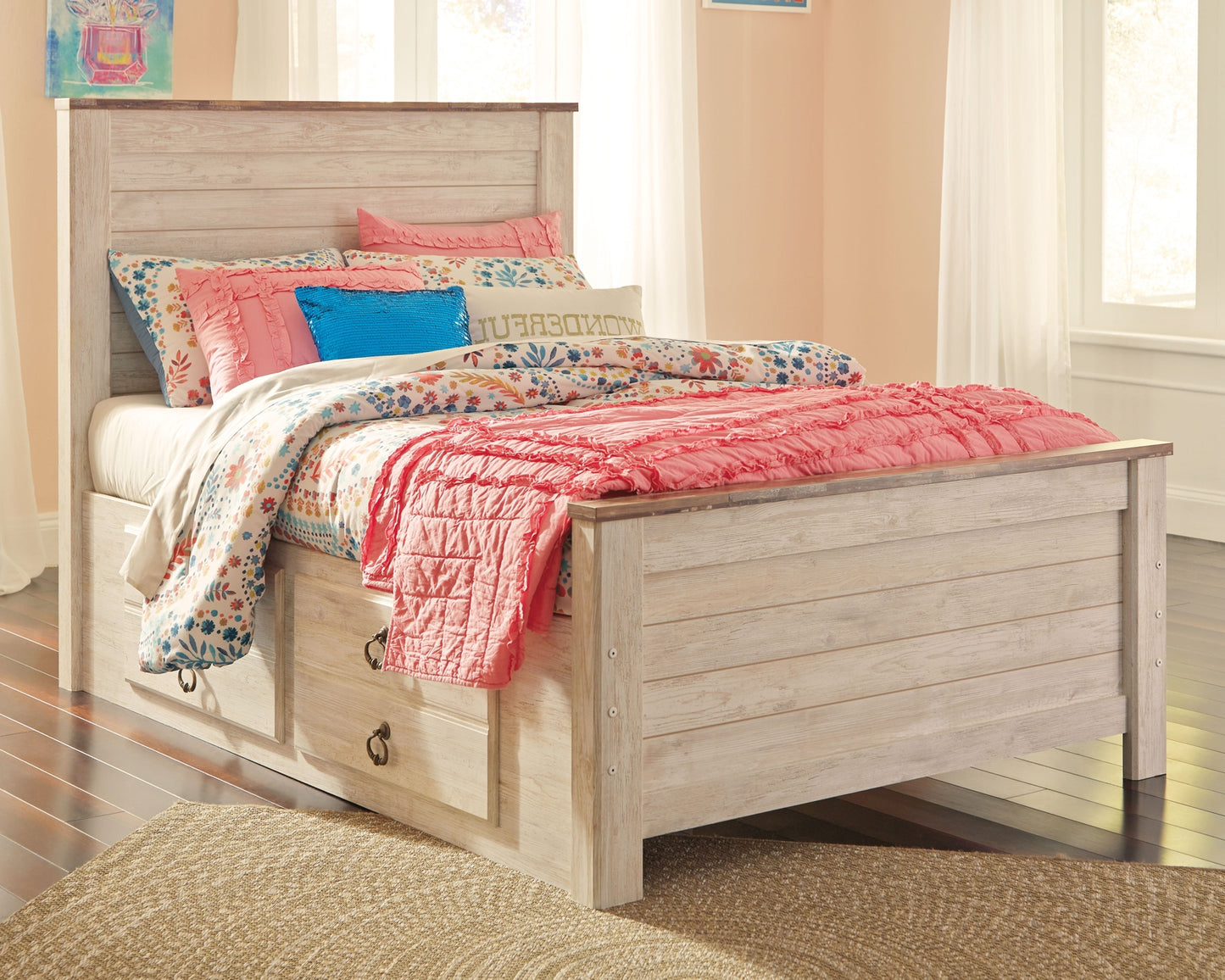 Cama Willowton con dos cajones de almacenamiento