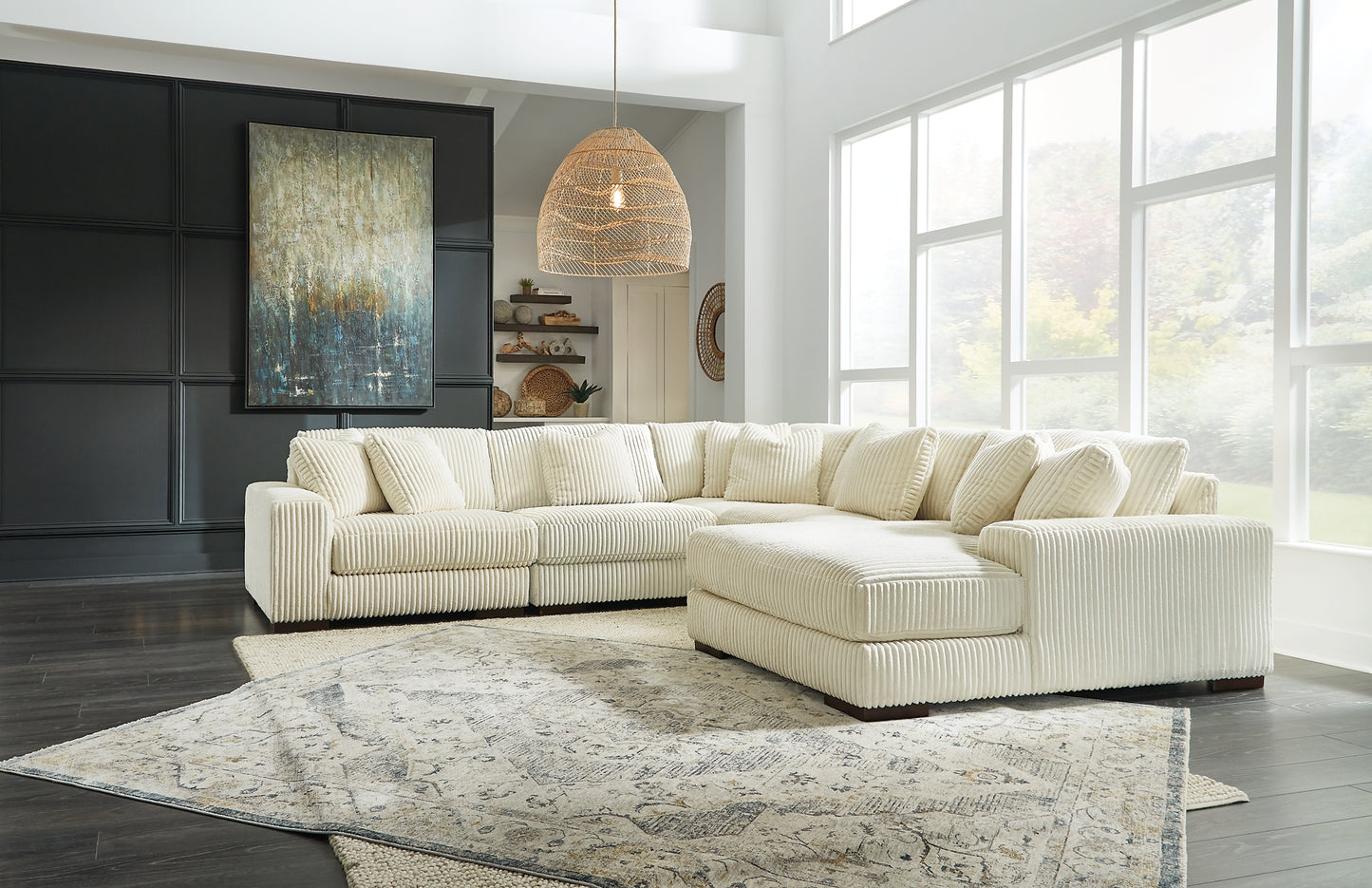 Seccional de 5 piezas Lindyn con chaise longue