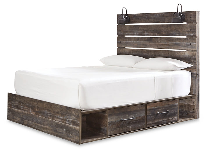 Cama con paneles Drystan con 4 cajones de almacenamiento