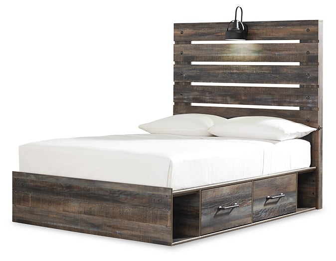 Cama con paneles Drystan con 4 cajones de almacenamiento