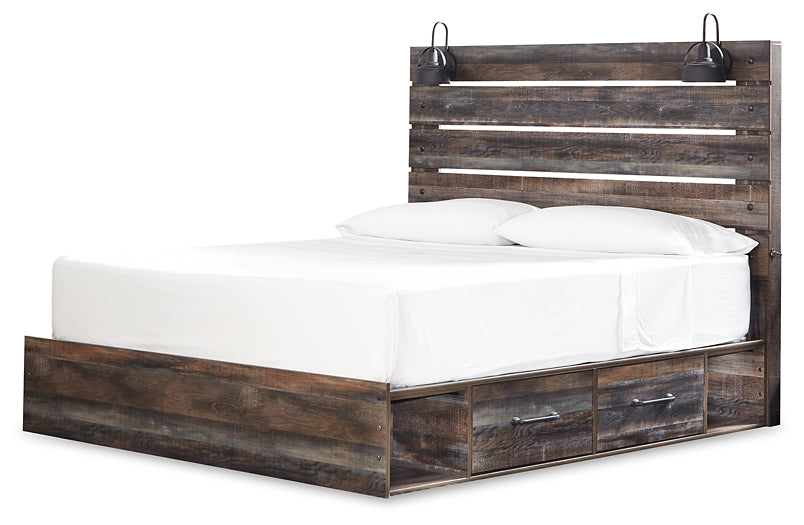 Cama con paneles Drystan con 4 cajones de almacenamiento