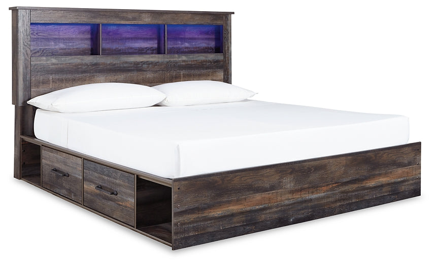 Cama con estantería y 2 cajones de almacenamiento Drystan