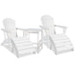 Sillas y otomanas Adirondack para exteriores Sundown Treasure 2 con mesa auxiliar