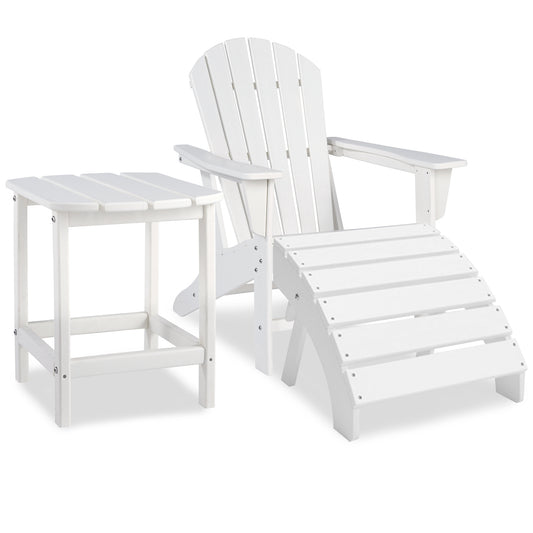 Silla Adirondack para exteriores y otomana con mesa auxiliar Sundown Treasure