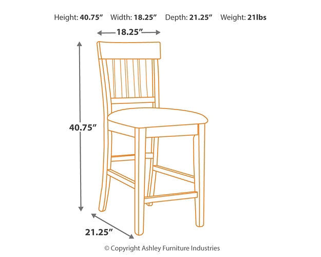 Ralene Counter Height Dining Table and 6 Barstools with Storage