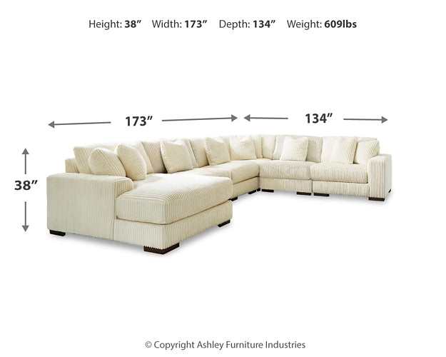 Seccional Lindyn de 6 piezas con chaise longue