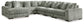 Seccional Lindyn de 6 piezas con chaise longue