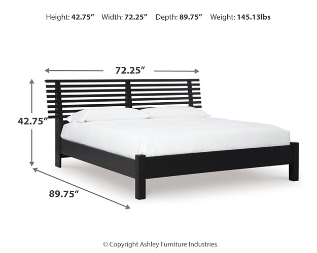 Cama tamaño queen con paneles y tocador con espejo Danziar