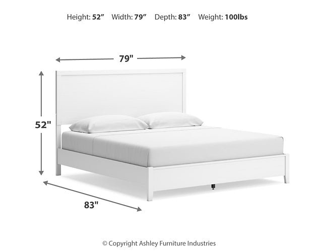 Cama King con paneles y tocador con espejo Binterglen