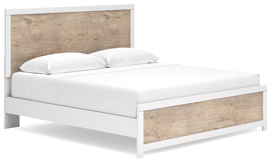 Cama King Charbitt con tocador con espejo, cómoda y dos mesitas de noche