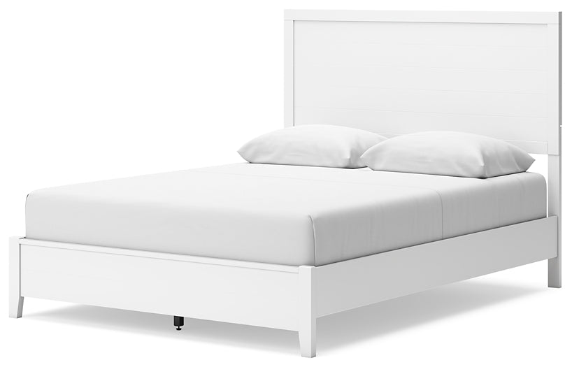 Cama California King con paneles y tocador Binterglen