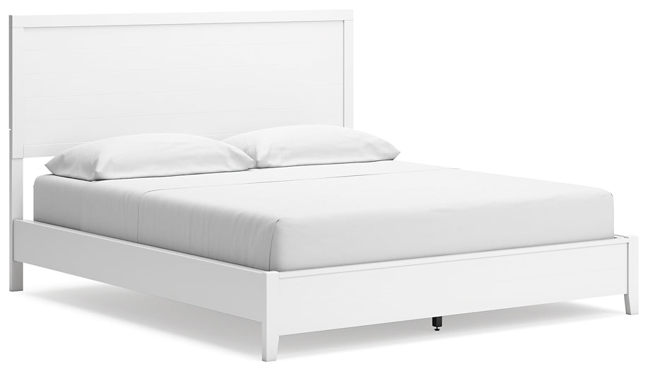 Cama California King con paneles, tocador con espejo y mesita de noche Binterglen