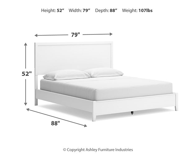 Cama California King con paneles y tocador con espejo de Binterglen