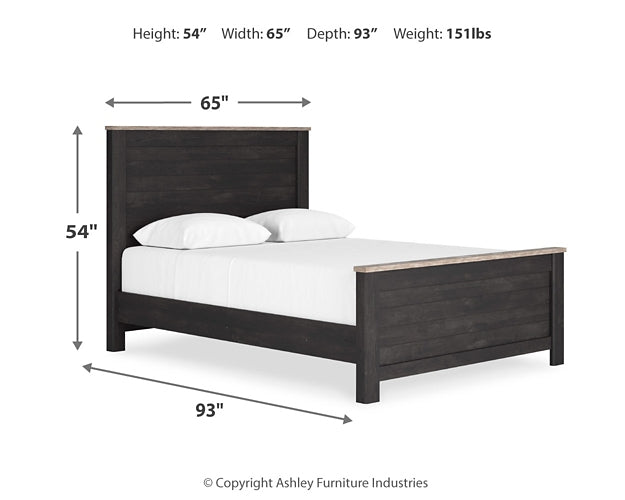 Cama Nanforth Queen con paneles y tocador