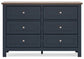 Cama Landocken Twin Panel con tocador y 2 mesitas de noche