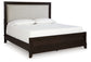 Cama California King con paneles tapizados y 2 mesitas de noche Neymorton