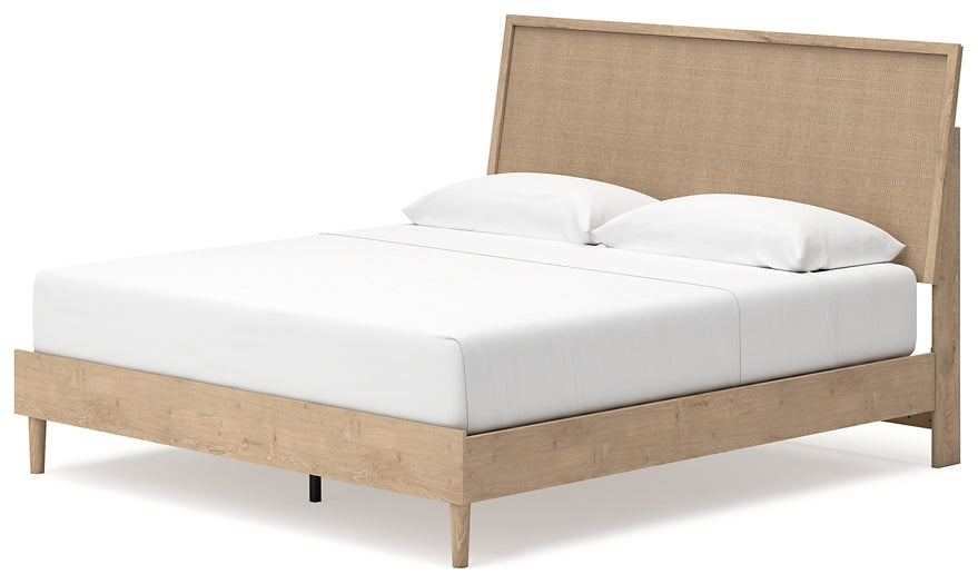 Cama King con paneles y tocador con espejo Cielden