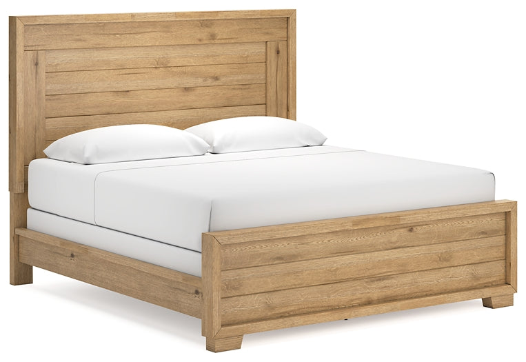 Cama King con paneles y tocador Galliden