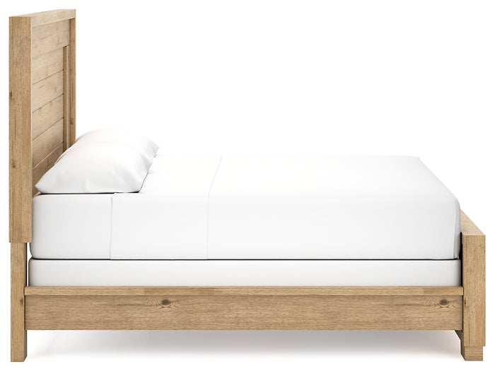 Cama King con paneles y tocador Galliden