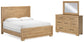 Cama California King con paneles y tocador con espejo Galliden