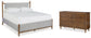 Cama Queen tapizada Lyncott con tocador