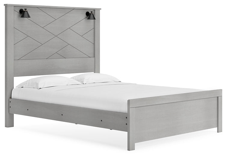 Cama Queen con paneles Cottonburg, tocador y dos mesitas de noche