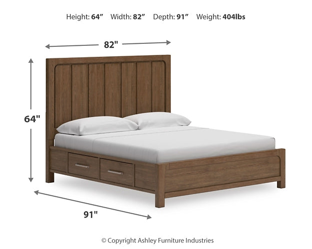 Cama California King con paneles y tocador Cabalynn