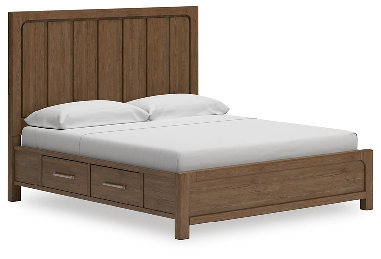 Cama California King con paneles, tocador y mesita de noche Cabalynn