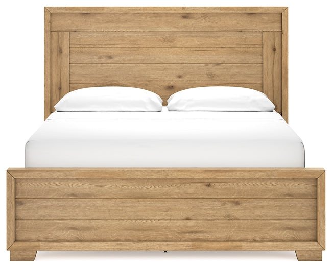 Cama California King con paneles Galliden, tocador y mesita de noche