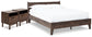 Cama Queen con plataforma y dos mesitas de noche Calverson