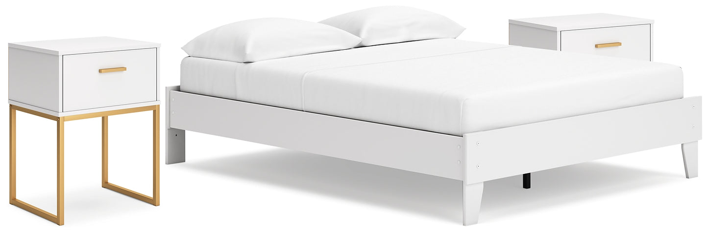 Cama Queen con plataforma Socalle y 2 mesitas de noche