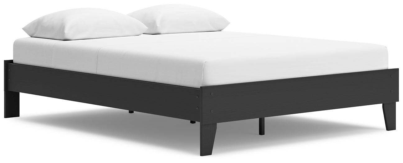 Cama Queen Socalle con plataforma, tocador, arcón y dos mesitas de noche