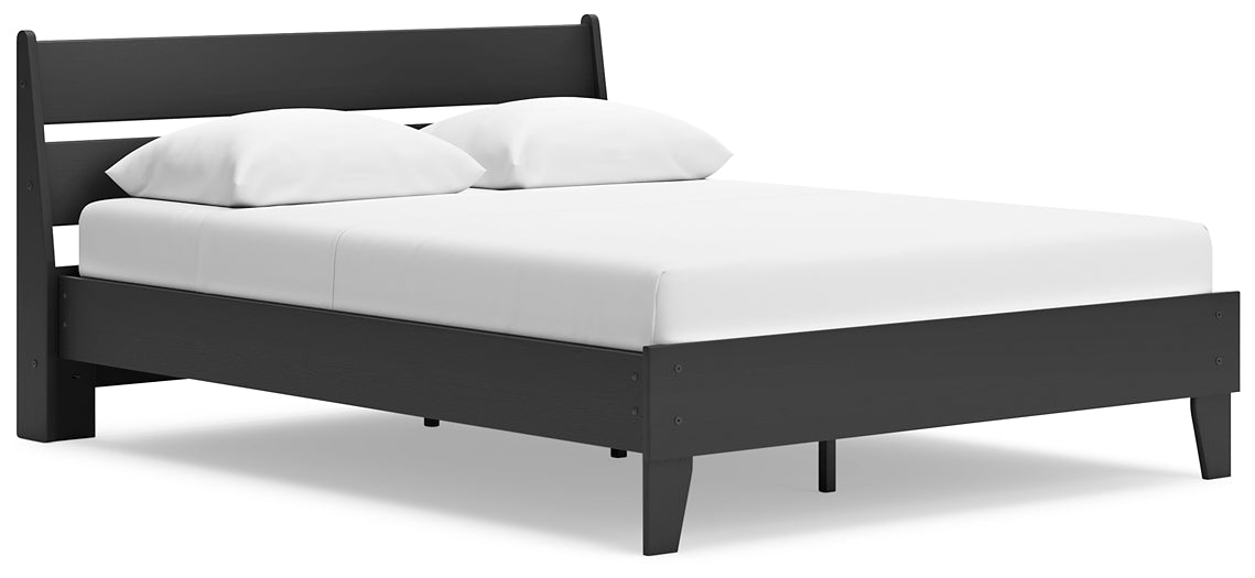 Cama Queen con plataforma y paneles Socalle, tocador y mesita de noche