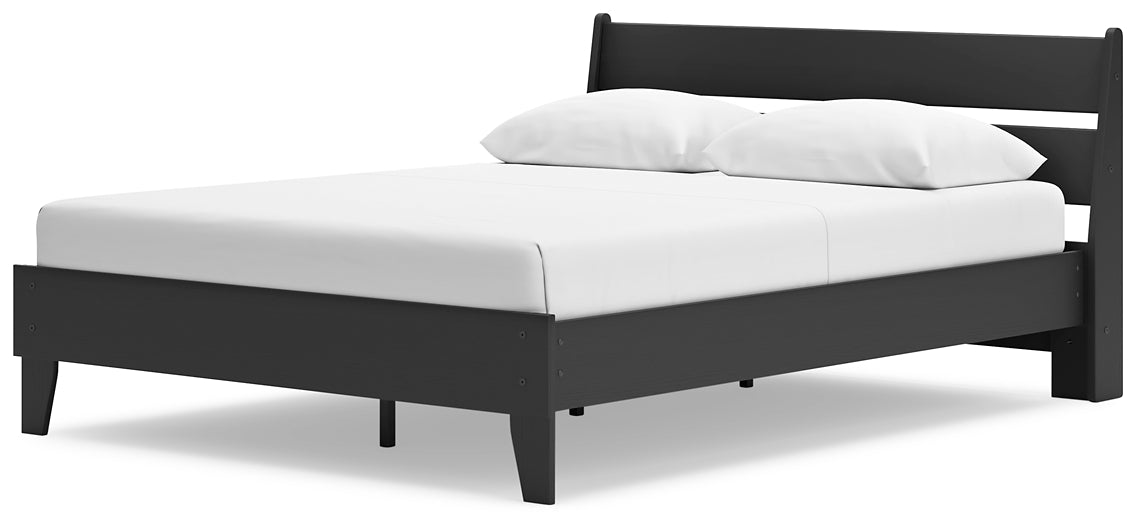 Cama Queen con plataforma y paneles Socalle, tocador y mesita de noche