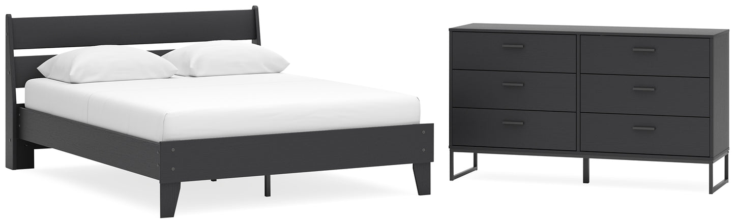 Cama Queen con plataforma y tocador Socalle