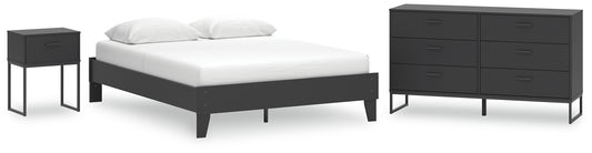 Cama Queen con plataforma Socalle, tocador y mesita de noche