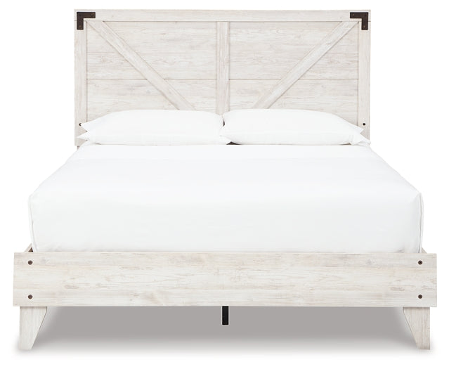 Cama tamaño queen con plataforma y tocador Shawburn