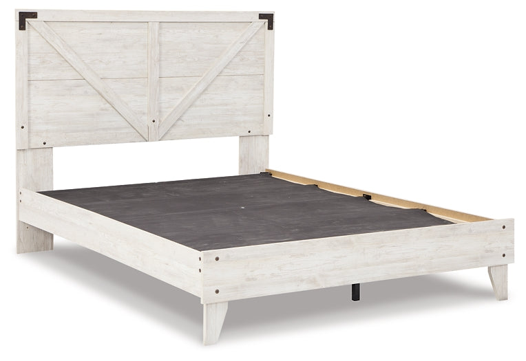 Cama tamaño queen con plataforma y tocador Shawburn