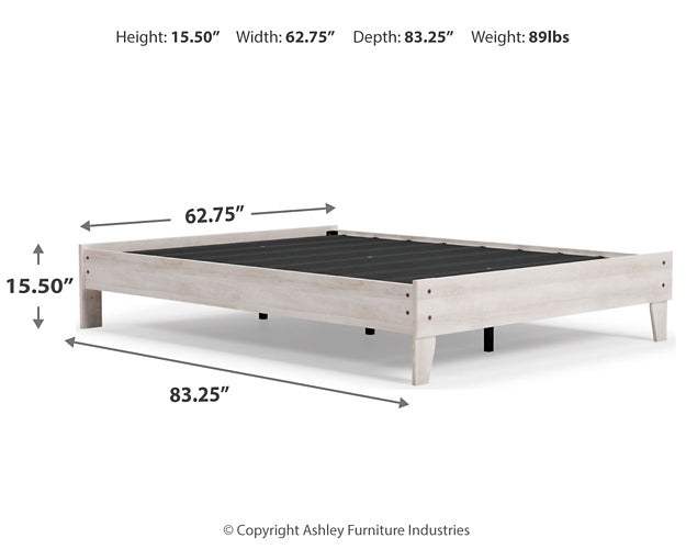 Cama tamaño queen con plataforma y tocador Shawburn