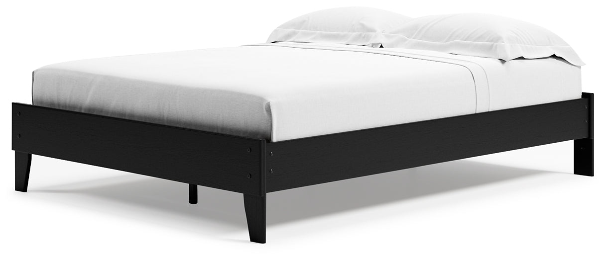 Cama Queen Finch con plataforma y dos mesitas de noche