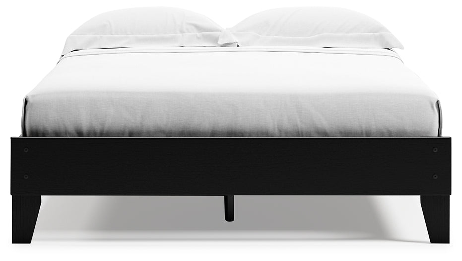 Cama Queen Finch con plataforma y dos mesitas de noche