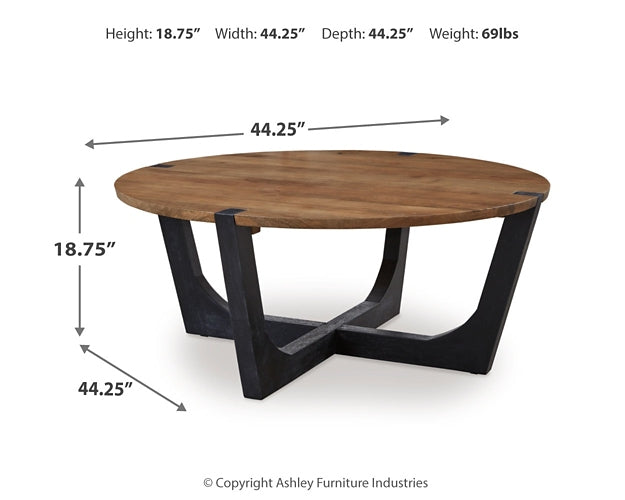 Mesa de centro Hanneforth con dos mesas auxiliares