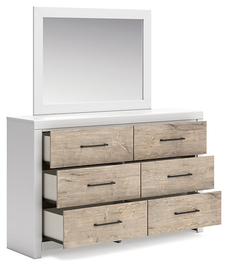 Charbitt Twin Panel Bed with Mirrored Dresser and 2 Nightstands