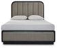 Cama Queen con paneles tapizados y tocador Rowanbeck