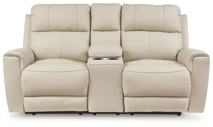 Loveseat eléctrico DBL REC de Dahlmoore con consola