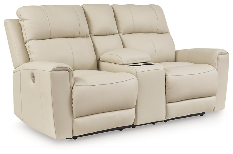 Loveseat eléctrico DBL REC de Dahlmoore con consola