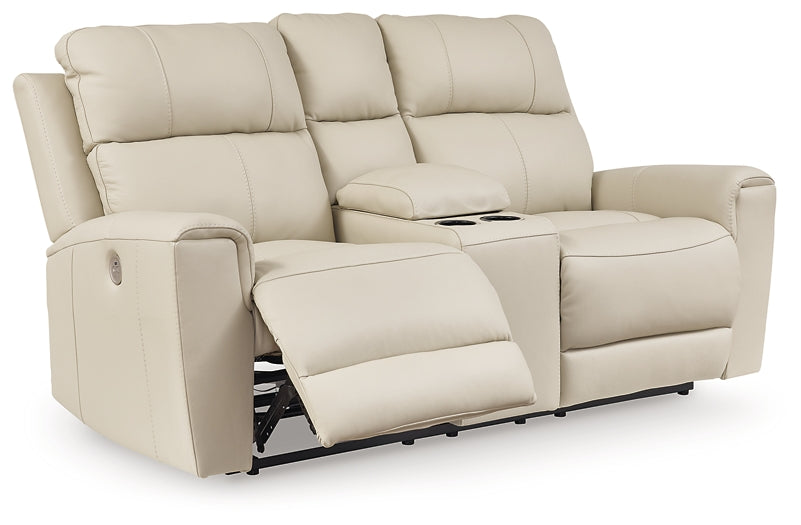 Loveseat eléctrico DBL REC de Dahlmoore con consola