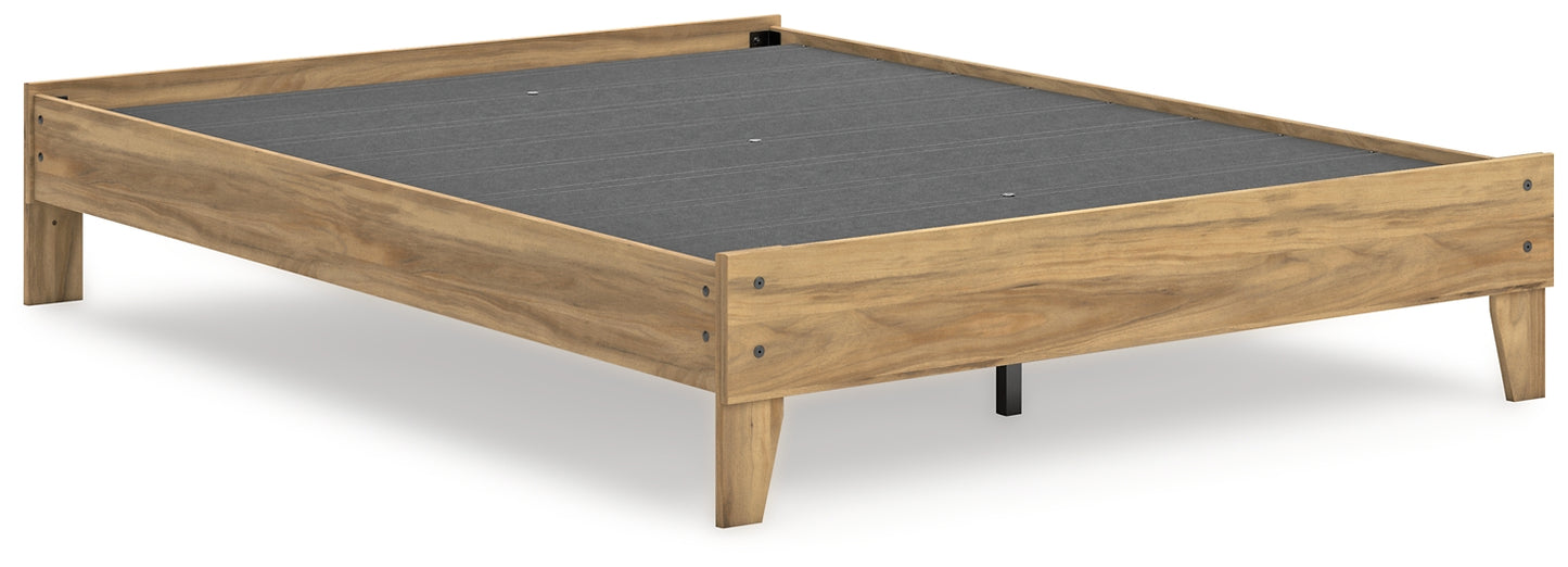 Cama Queen con plataforma Bermacy, tocador y mesita de noche